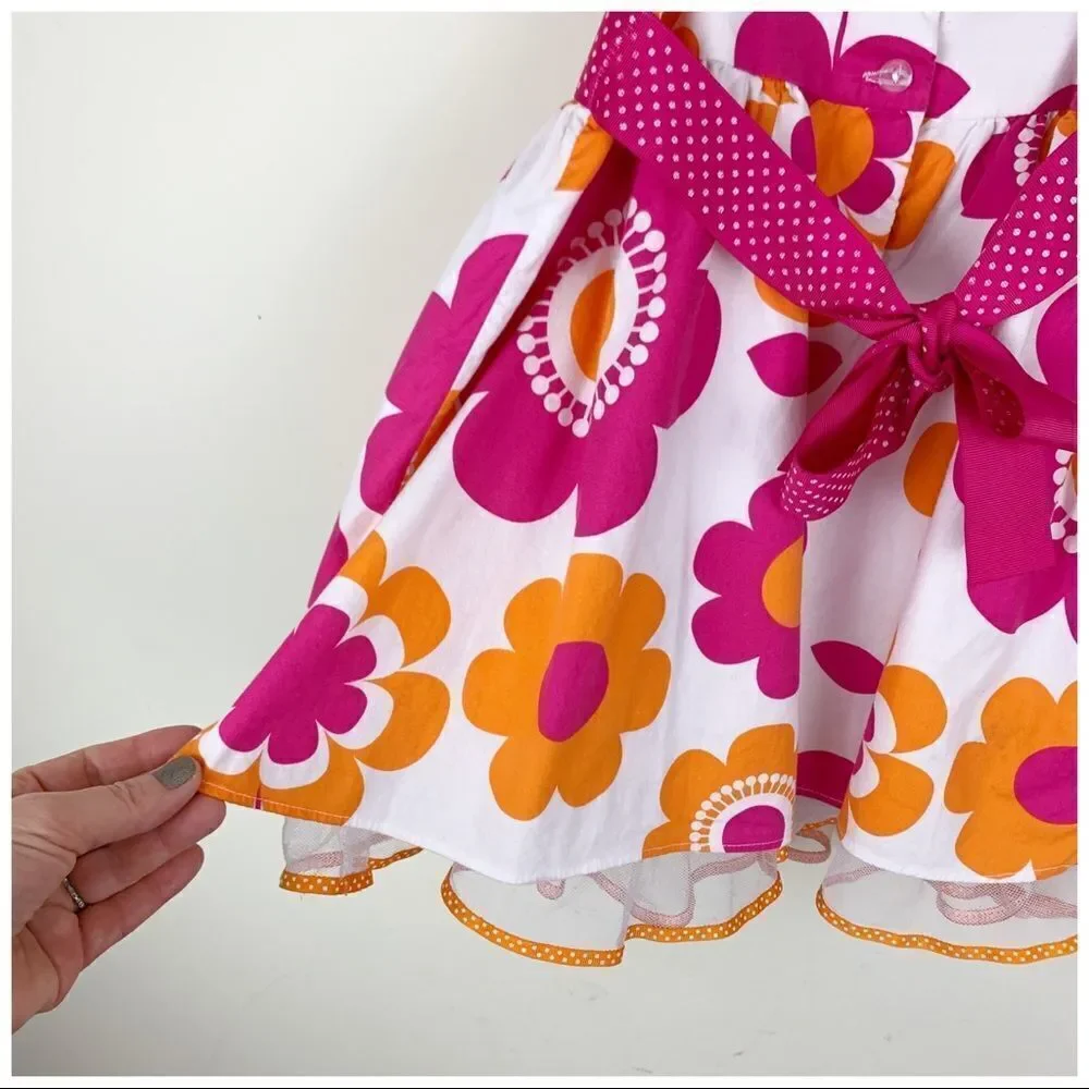 RARE EDITIONS Pink/White Floral Print Cotton Dress‎